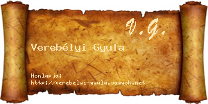 Verebélyi Gyula névjegykártya